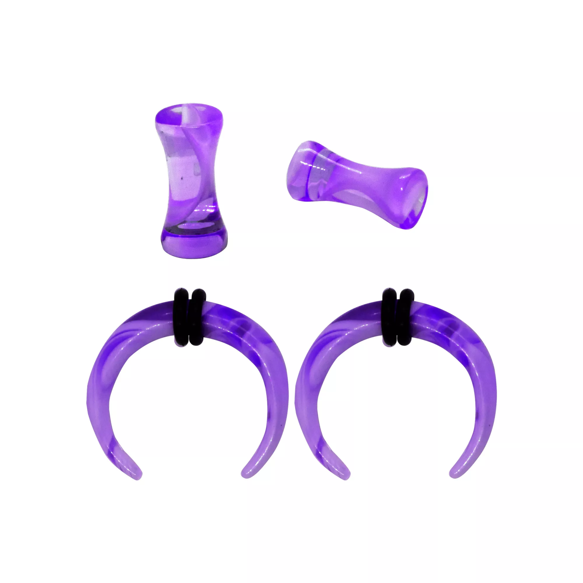 Multi-Pack Purple Marbled Acrylic Pinchers and Plugs - 2 Pair at Spencer's