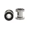 CZ Black Silvertone Screw Fit Tunnels at Spencer's