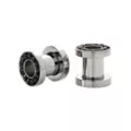 CZ Black Silvertone Screw Fit Tunnels at Spencer's