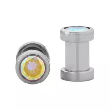Silver CZ Screw Plugs at Spencer's