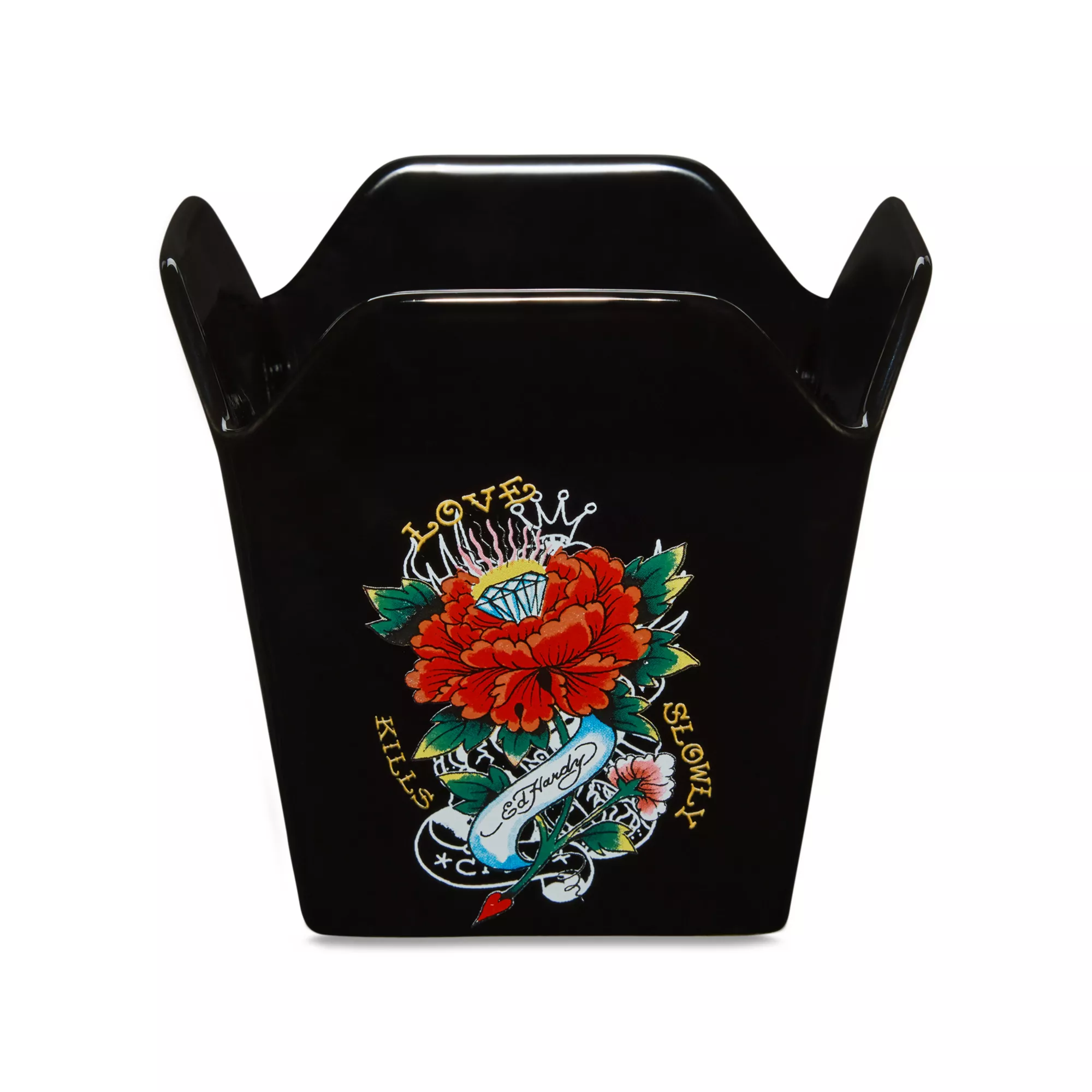 Ed Hardy Love Kills Slowly Take Out Bowl with Chopsticks - 16 oz. at Spencer's
