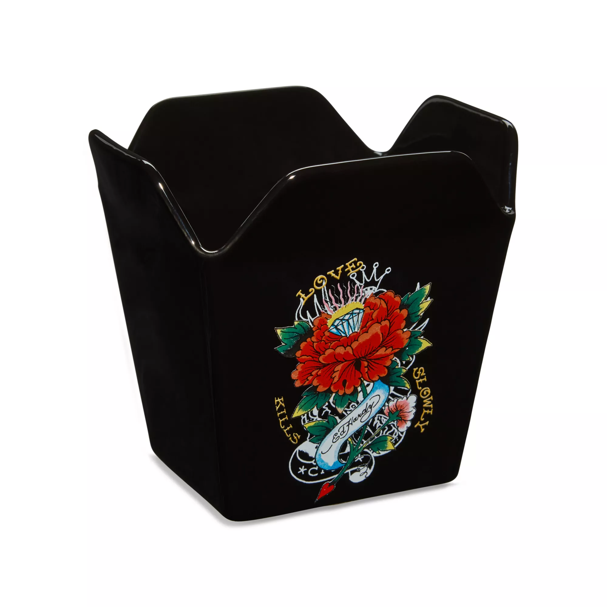 Ed Hardy Love Kills Slowly Take Out Bowl with Chopsticks - 16 oz. at Spencer's
