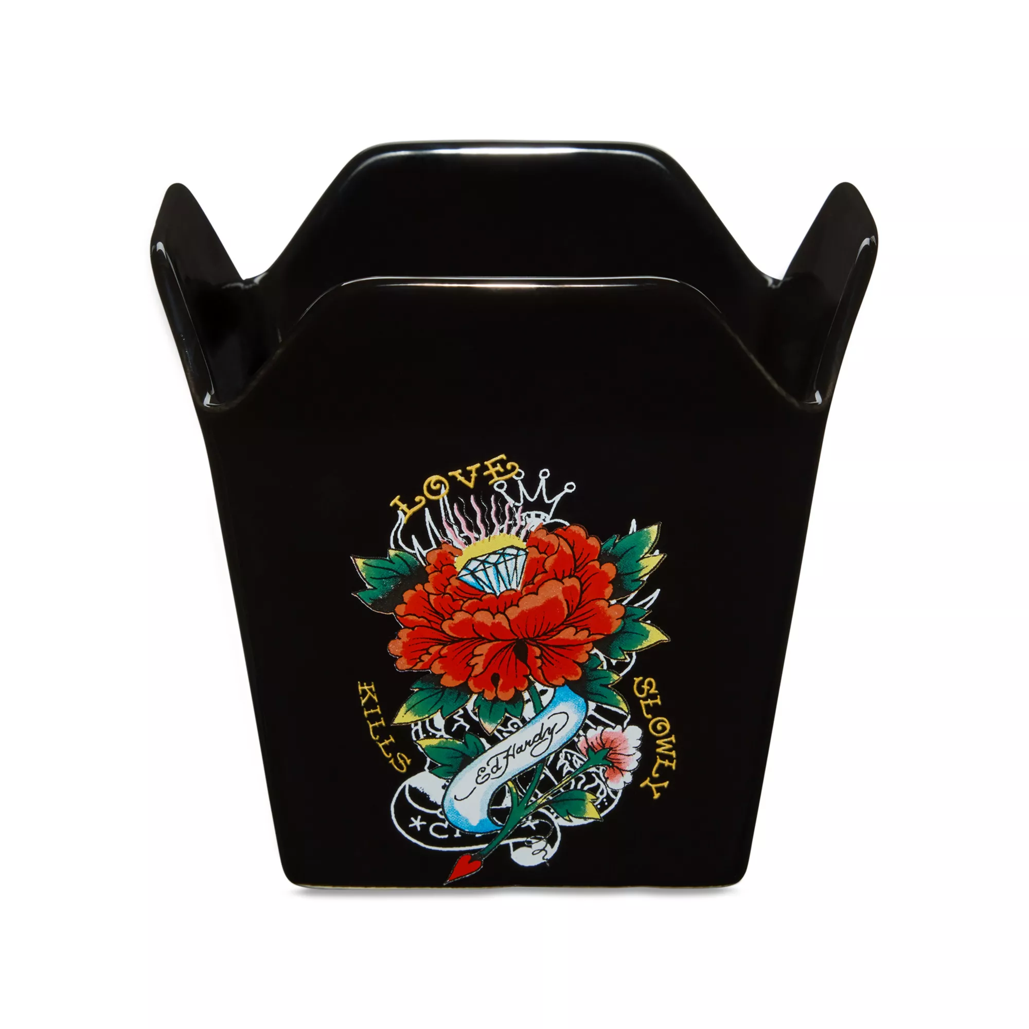 Ed Hardy Love Kills Slowly Take Out Bowl with Chopsticks - 16 oz. at Spencer's