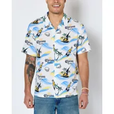 Corona Palm Tree Print Woven Button Up Shirt at Spencer's