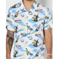 Corona Palm Tree Print Woven Button Up Shirt at Spencer's