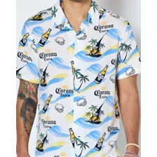 Corona Palm Tree Print Woven Button Up Shirt at Spencer's