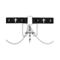Black Cross Spiked Chain Choker Necklace at Spencer's