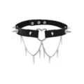 Black Heart Spiked Chain Choker Necklace at Spencer's