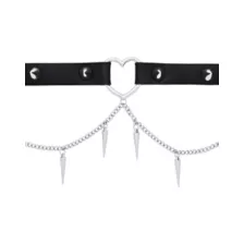Black Heart Spiked Chain Choker Necklace at Spencer's