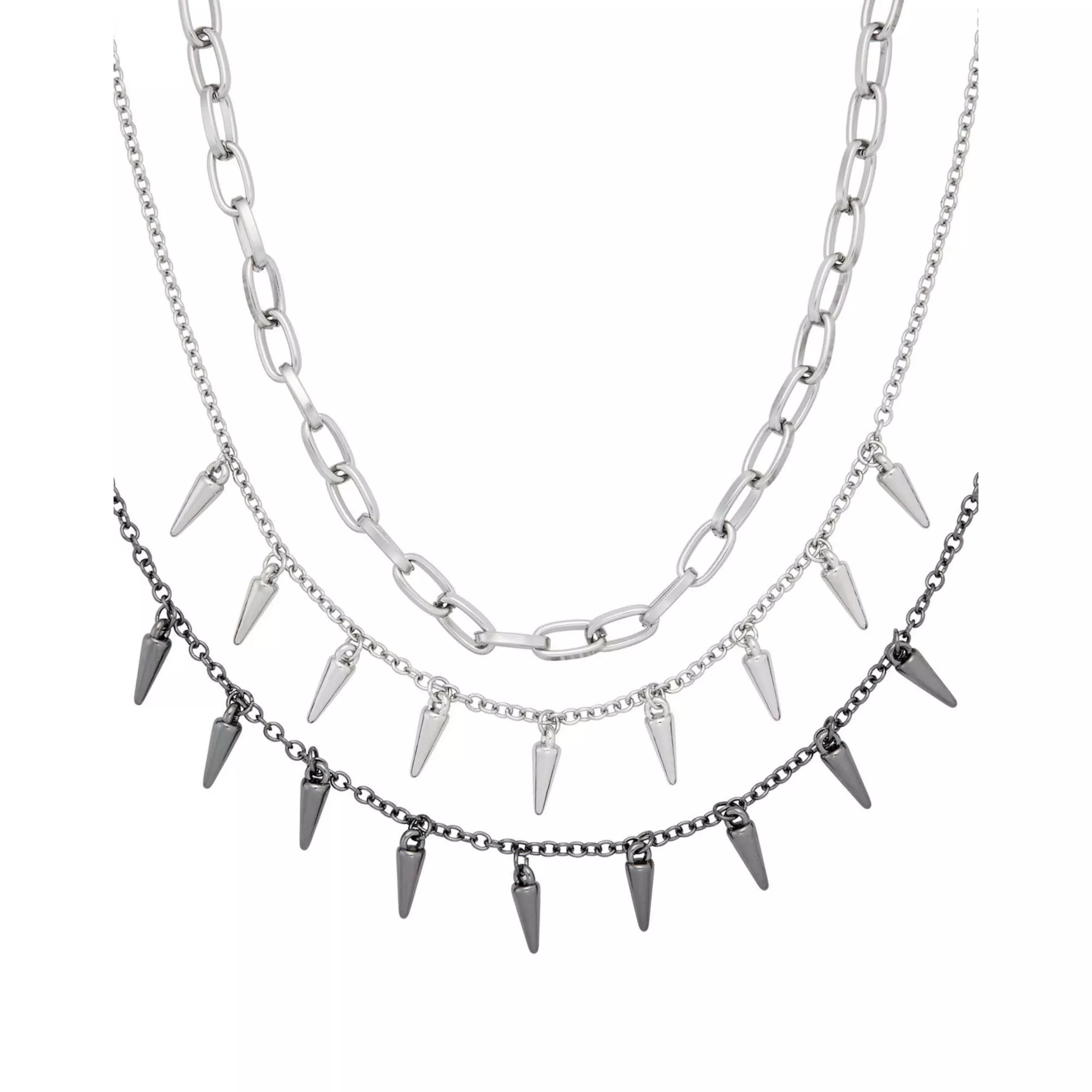 Multi-Pack Chain Spike Choker Necklaces - 3 Pack at Spencer's