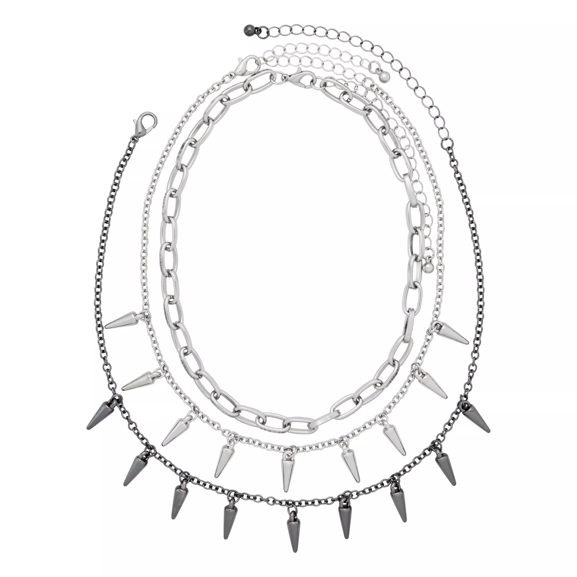 Multi-Pack Chain Spike Choker Necklaces - 3 Pack at Spencer's