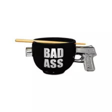 Badass Molded Gun Bowl with Chopsticks at Spencer's