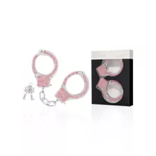 Pleasure Bound Pink Rhinestone Cuffs at Spencer's