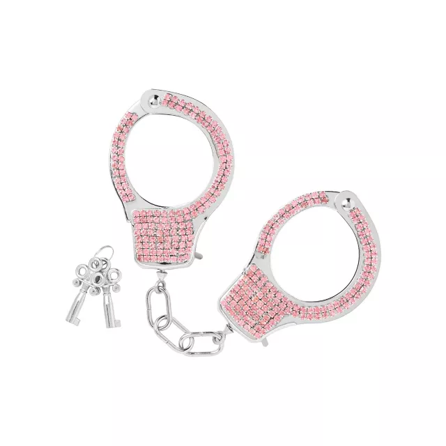 Pleasure Bound Pink Rhinestone Cuffs at Spencer's
