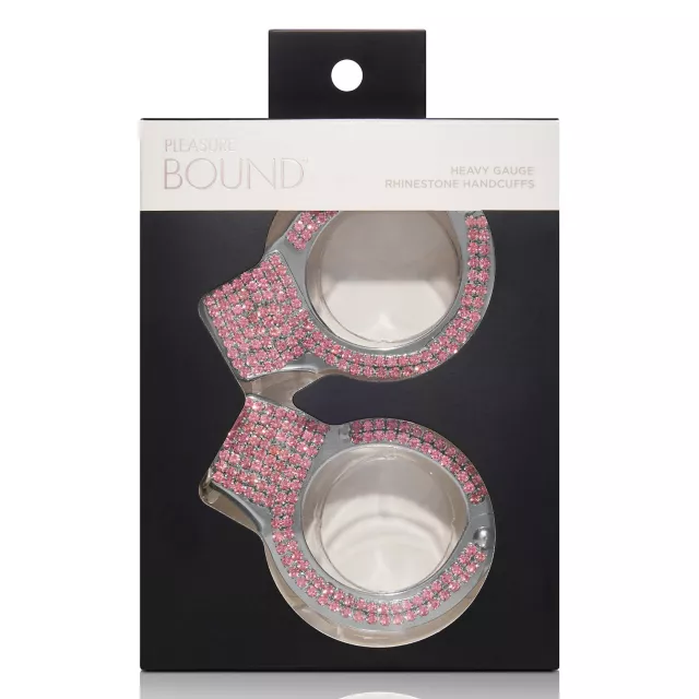 Pleasure Bound Pink Rhinestone Cuffs at Spencer's