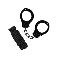Metal Cuffs and Rope Set - Pleasure Bound at Spencer's