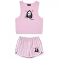 Pink Ghost Face Tank Top and Shorts Set - Scream at Spencer's