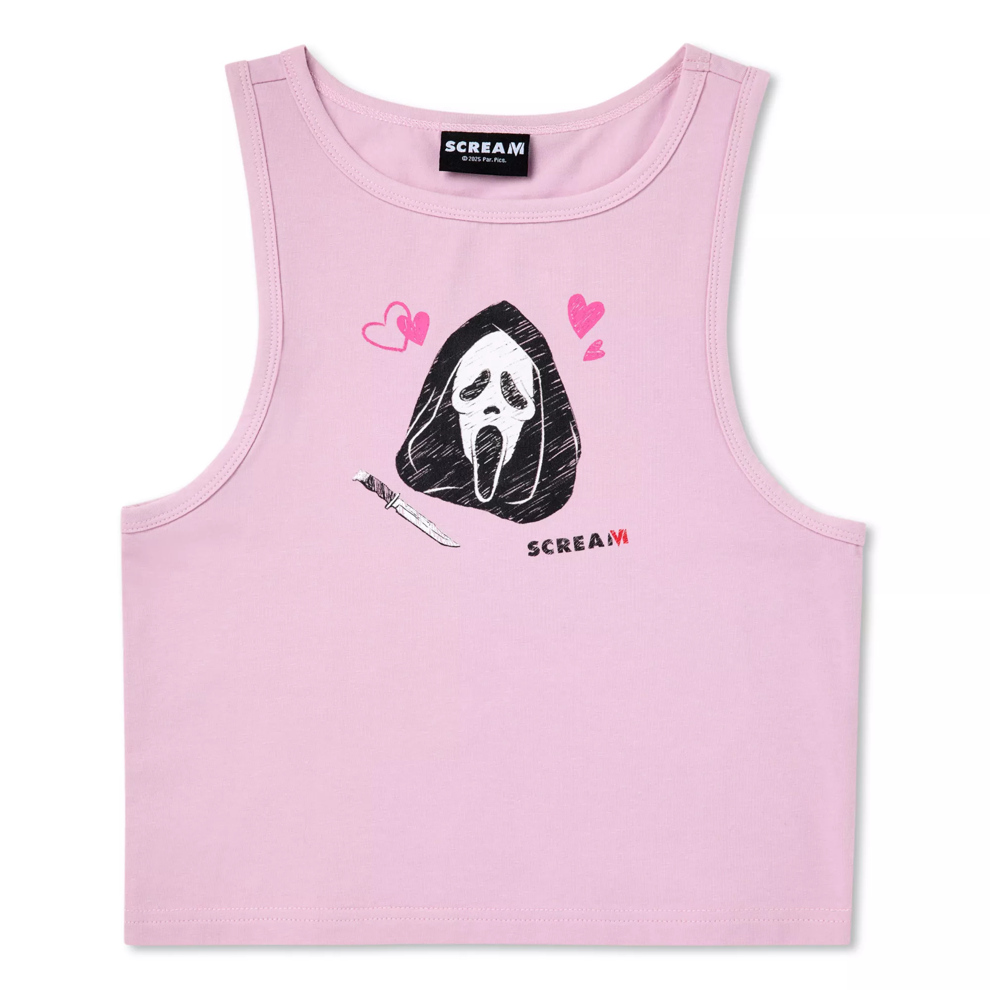 Pink Ghost Face Tank Top and Shorts Set - Scream at Spencer's