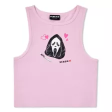 Pink Ghost Face Tank Top and Shorts Set - Scream at Spencer's