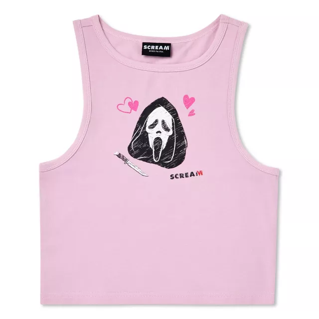 Pink Ghost Face Tank Top and Shorts Set - Scream at Spencer's