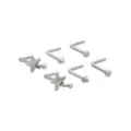 Multi-Pack Star Silvertone L-Bend Nose Rings 6 Pack - 18 Gauge at Spencer's