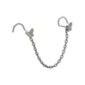 Mult-Pack Silvertone Butterfly Chain Titanium Screw Nose Rings 2 Pack - 20 Gauge at Spencer's