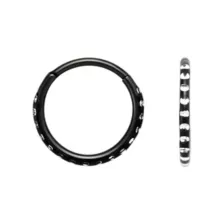 Black Titanium Crystal Hinge Hoops - 18 Gauge at Spencer's