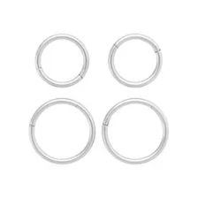 Multi-Pack Black Titanium Graduated Size Hinged Hoop Rings 4 Pack - 20 Gauge at Spencer's