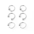 Multi-Pack Green CZ Horseshoe and Captive Rings 3 Pair - 16 Gauge at Spencer's