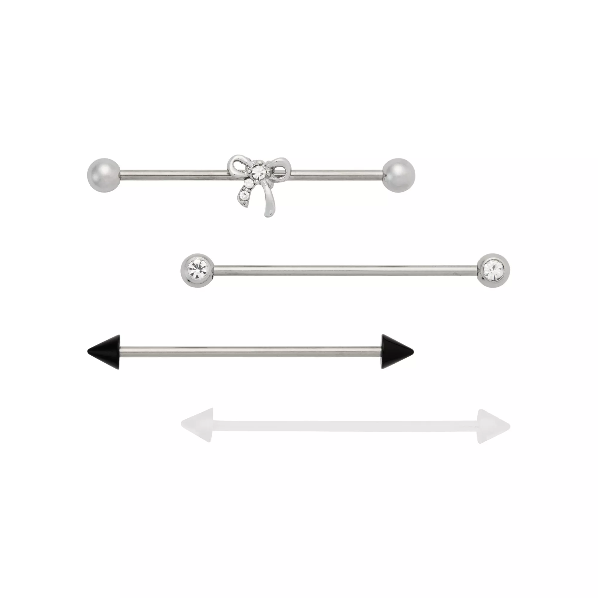 Multi-Pack Titanium Bow Industrial Barbells 4 Pack - 14 Gauge