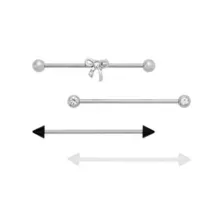Multi-Pack Titanium Bow Industrial Barbells 4 Pack - 14 Gauge at Spencer's