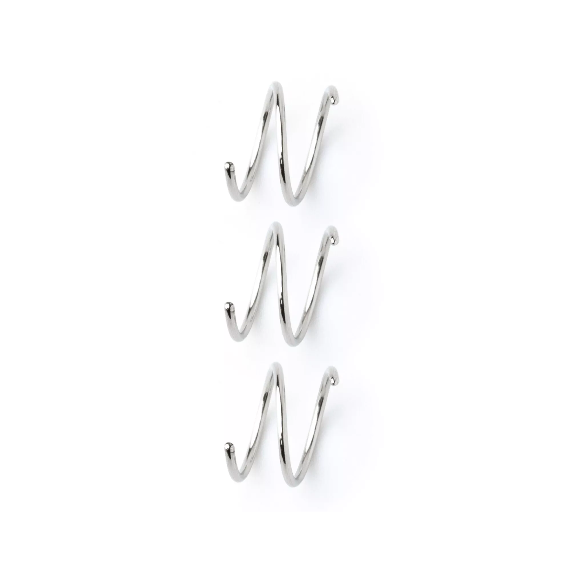 Multi-Pack Silvertone Spiral Nose Hoops 3 Pack - 20 Gauge