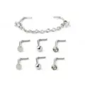 Multi-Pack Silver-Tone Chain and L-Bend Nose Rings 4 Pair at Spencer's