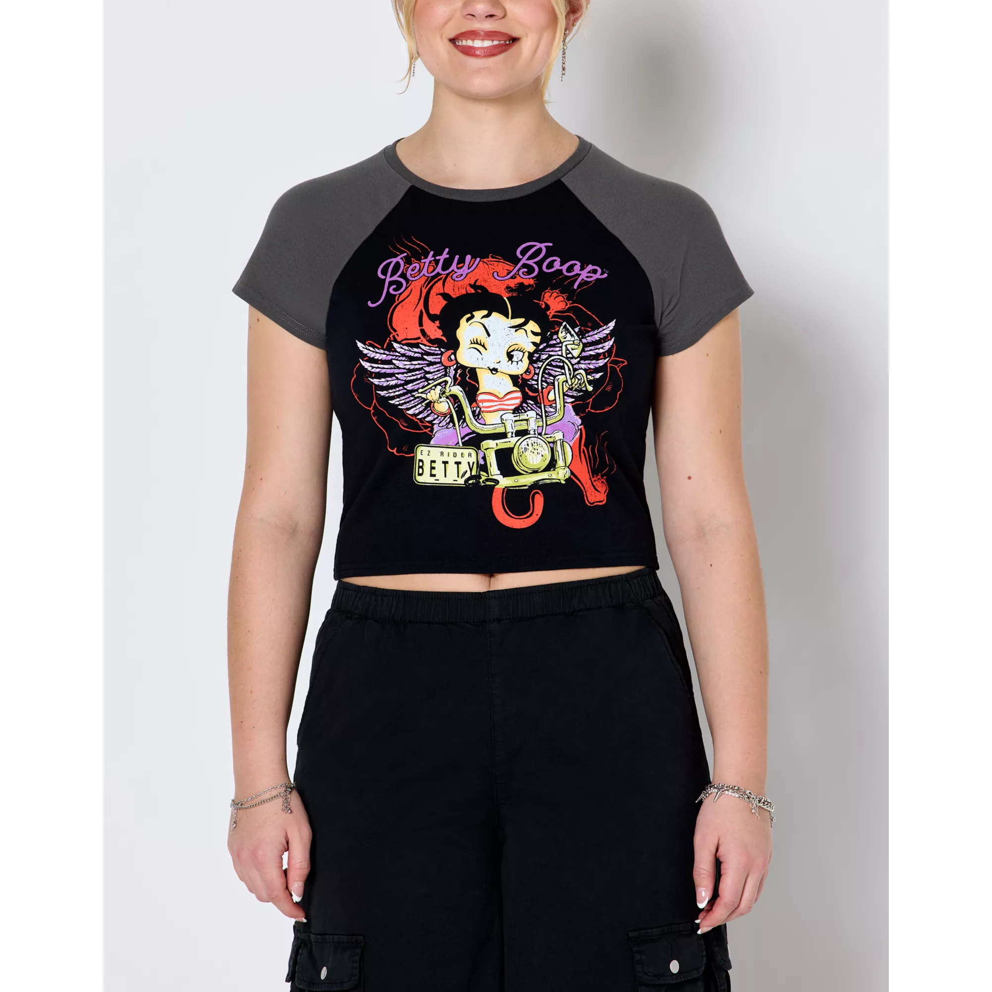 Betty Boop Angel Wings Motorcycle Baby T Shirt at Spencer's
