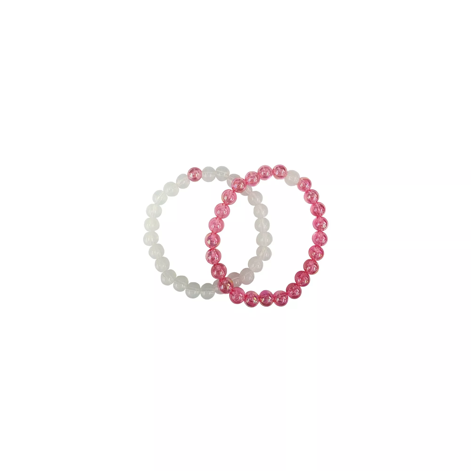 Translucent Pink and White Long Distance Bracelets - 2 Pack at Spencer's