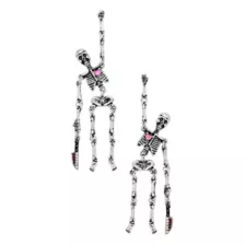 CZ Skeleton Knife Dangle Earrings at Spencer's