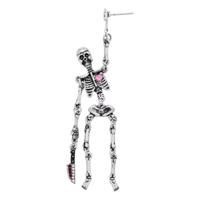 CZ Skeleton Knife Dangle Earrings at Spencer's