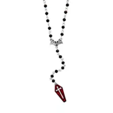Bat Cross Coffin Rosary Necklace at Spencer's