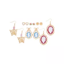 Multi-Pack Flower Cat Butterfly Stud Earrings and Dangle Earrings 6 Pair - 20 Gauge at Spencer's