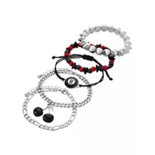 Multi-Pack Cherry and 8-Ball Chain Bracelets - 5 Pack at Spencer's