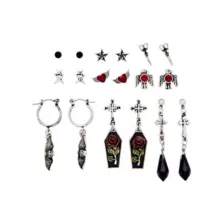 Multi-Pack Pentagram Bird Rose Earrings - 9 Pair at Spencer's