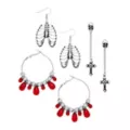 Multi-Pack Gothic Dangle Earrings - 3 Pack at Spencer's