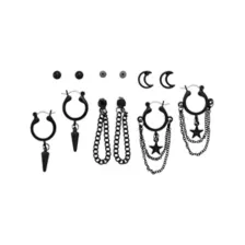 Multi-Pack Black Moon and Star Earrings - 6 Pack at Spencer's