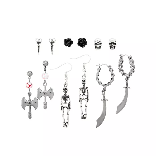 Multi-Pack Gothic Weaponry Studs and Dangle Earrings - 6 Pair at Spencer's