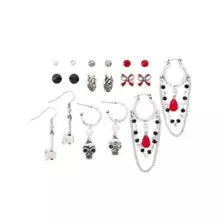 Multi-Pack Gothic Studs and Dangle Earrings - 9 Pair at Spencer's