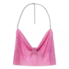 Pink Chain Bow Crop Top at Spencer's