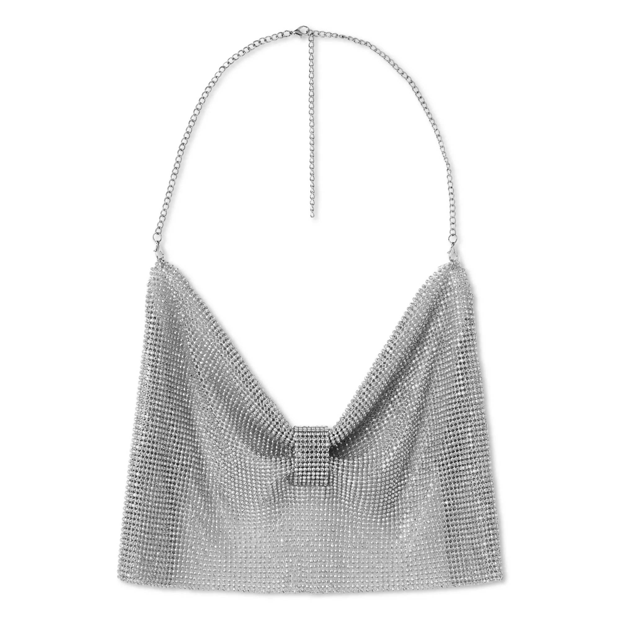 Silver Chain Bow Crop Top at Spencer's