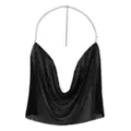 Black Drape Chain Crop Top at Spencer's