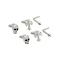 Multi-Pack Skull and Cross  L-Bend Nose Pins 6 Pack - 18 Gauge at Spencer's