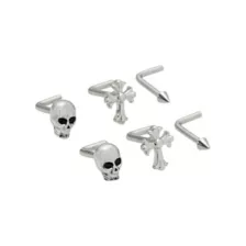 Multi-Pack Skull and Cross  L-Bend Nose Pins 6 Pack - 18 Gauge at Spencer's